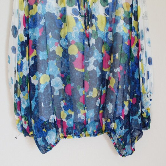 DVF Diane von Furstenberg Silk Batwing Blouse–Boho, Lightweight-Work or Vacation - Picture 11 of 16